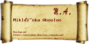 Miklóska Absolon névjegykártya
